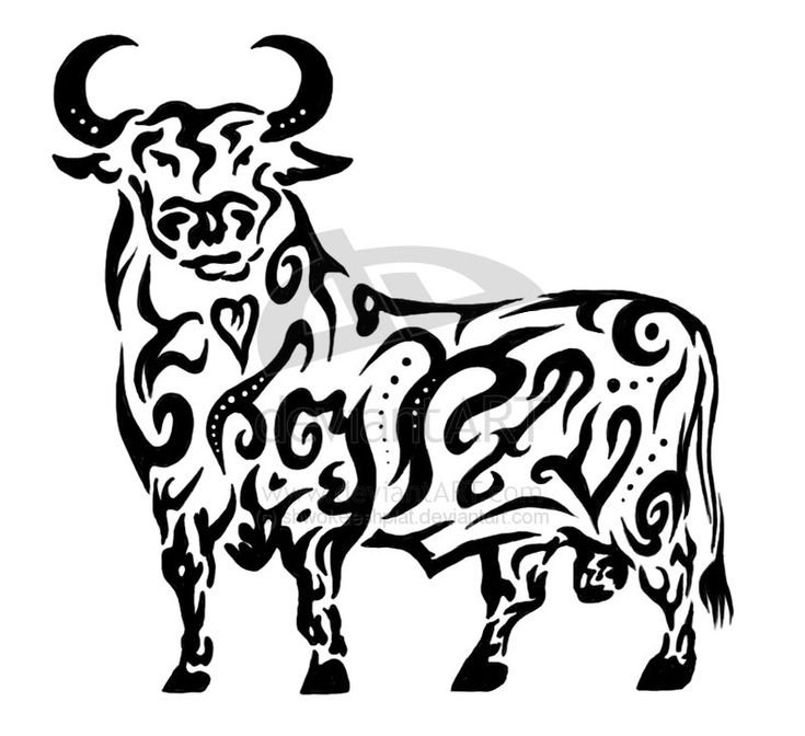 Трафарет быка на новый год