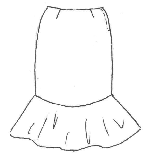 Юбка раскраска для детей