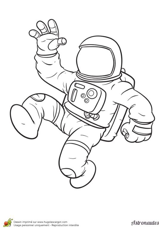Раскраска космонавт в скафандре