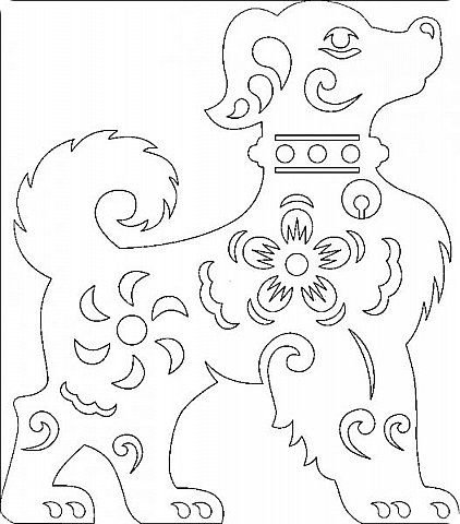 Трафареты на окна собака