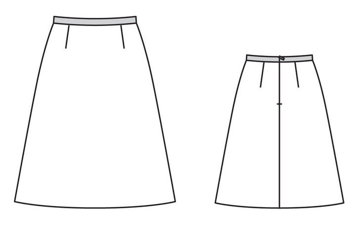 Технический эскиз прямой юбки
