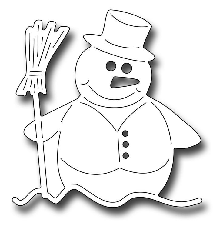 Снеговик трафарет для вырезания на окно