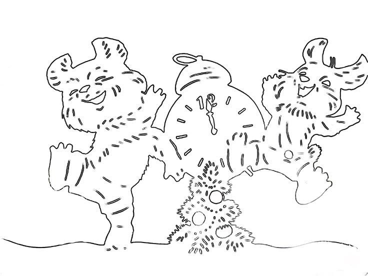 Новогодние вырезалки на окна трафареты