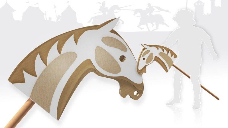 Картонные лошадки на палочке