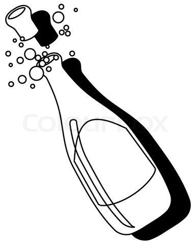 Бутылка шампанского контур