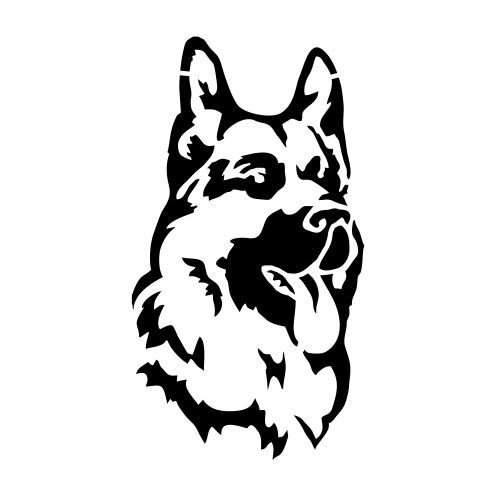 Трафарет немецкой овчарки