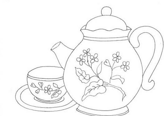 Чайный сервиз Гжель раскраска для детей