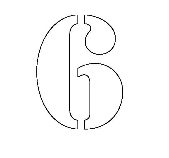 Трафареты цифра 6 из бумаги 28 фото