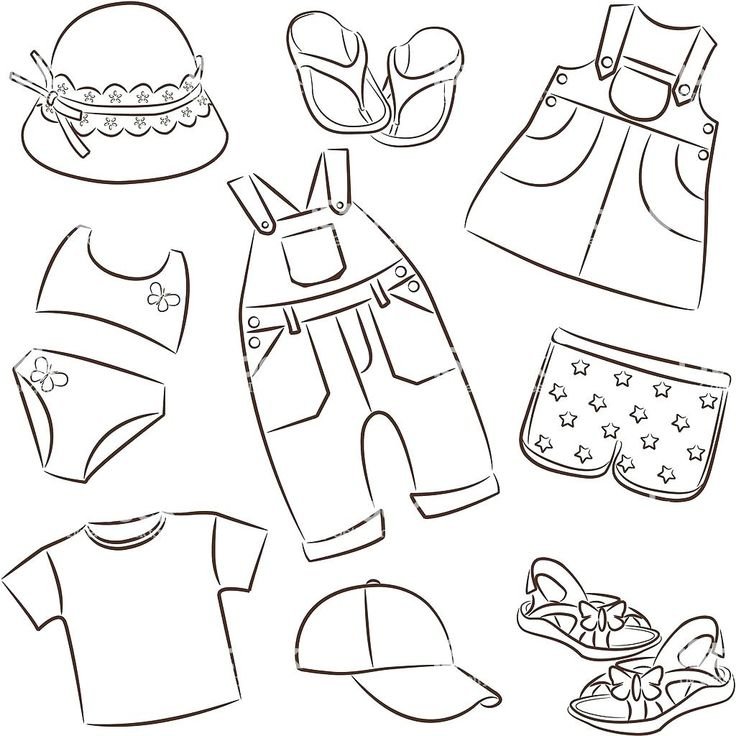 Раскраска одежда для малышей