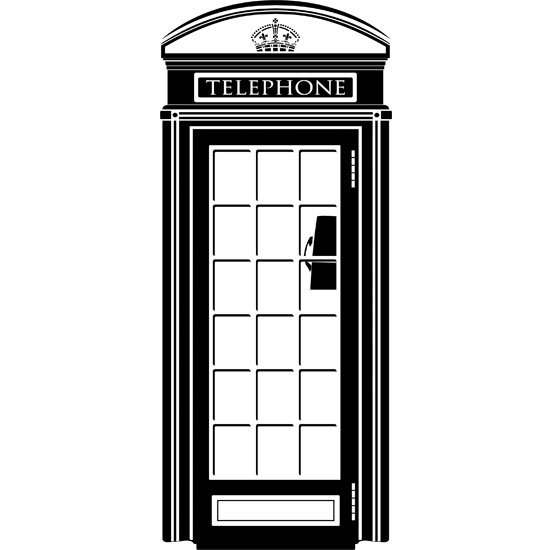 Английская телефонная будка вектор