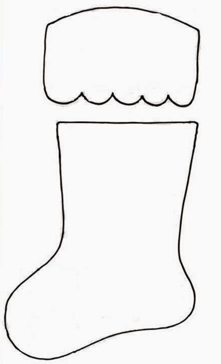Новогодний сапожок трафарет