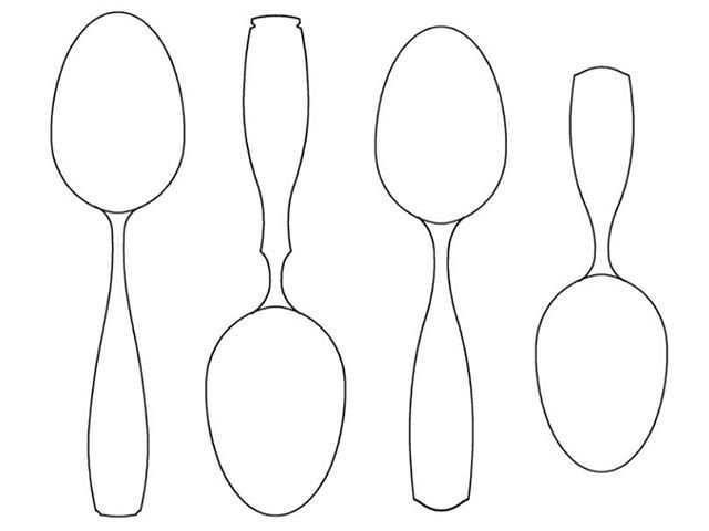 Ложка из дерева трафареты