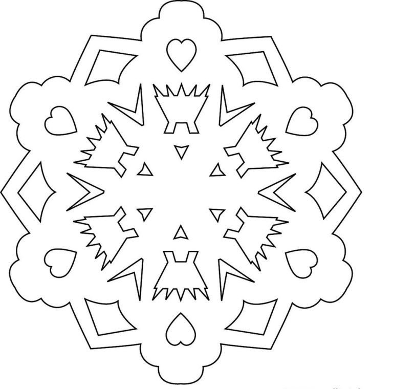 Снежинка трафарет для вырезания