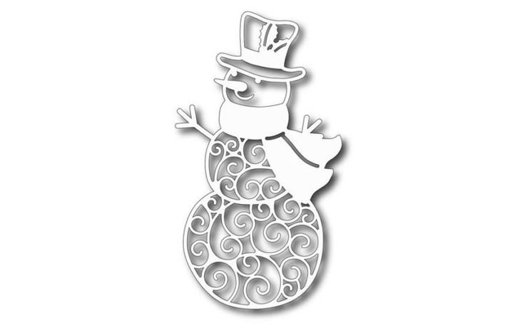 Снеговик трафарет для вырезания на окно
