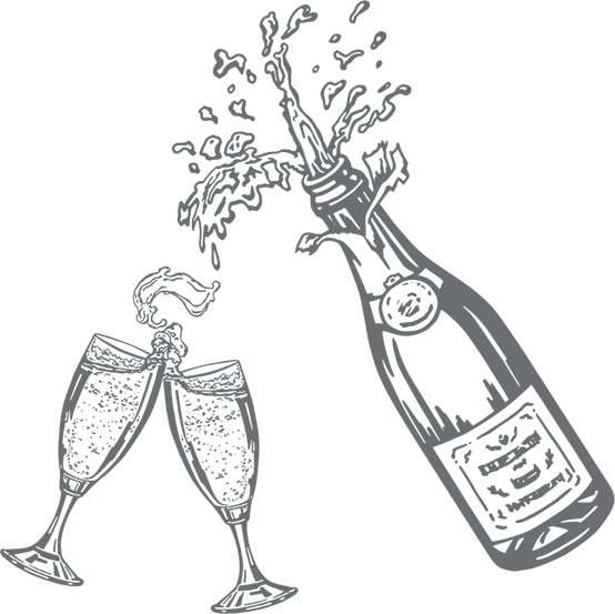 Бутылка шампанского рисунок