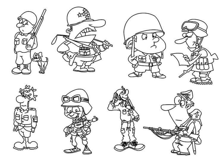 Солдат раскраска для детей