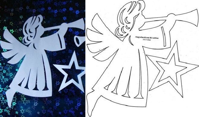 Вырезать ангела из бумаги