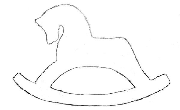 Лошадка качалка трафарет