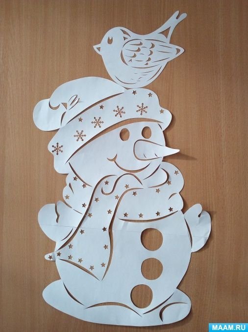 Вытынанки Снеговик