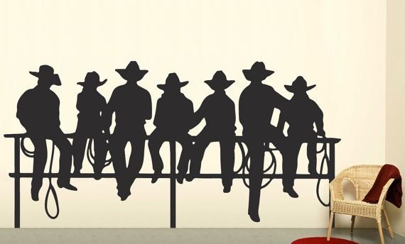 Силуэт девушки ковбоя