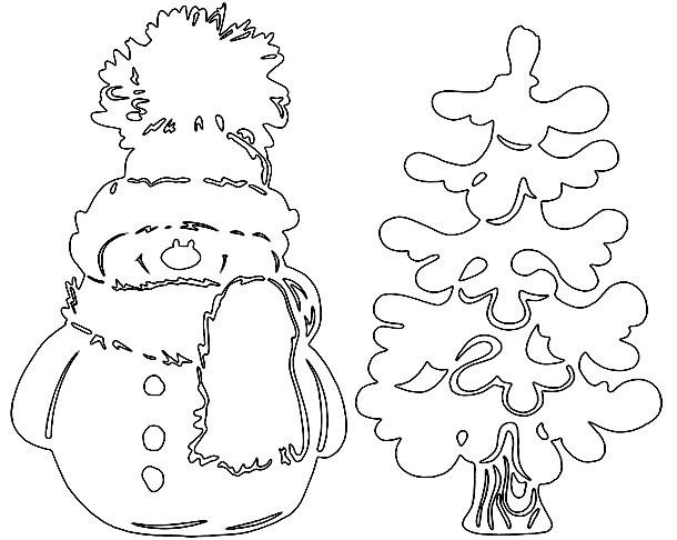 Новогодние трафареты на окна для вырезания