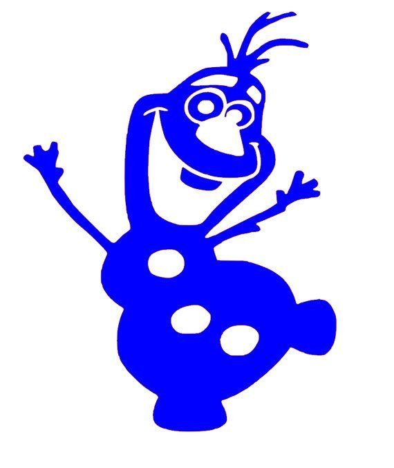 Олаф Снеговик трафарет на окно