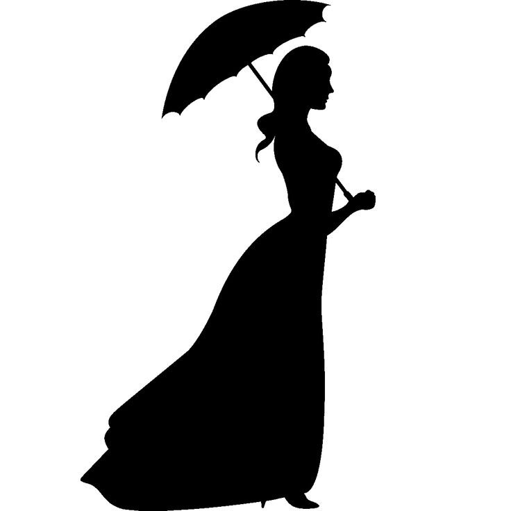 Силуэт дамы с зонтиком