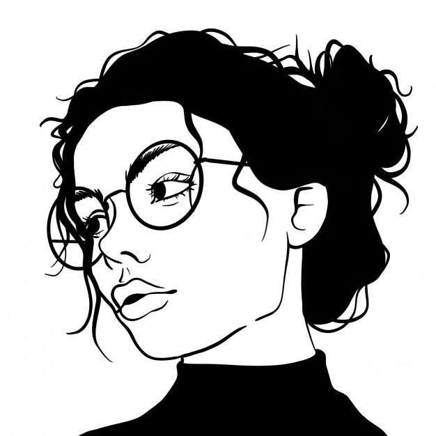 Девушка в очках рисунок
