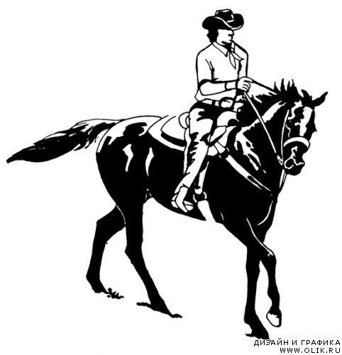 Ковбой черно белый