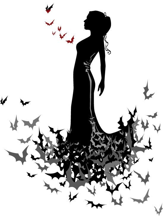 Силуэт девушки в платье