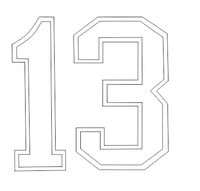 Цифра 13 трафарет