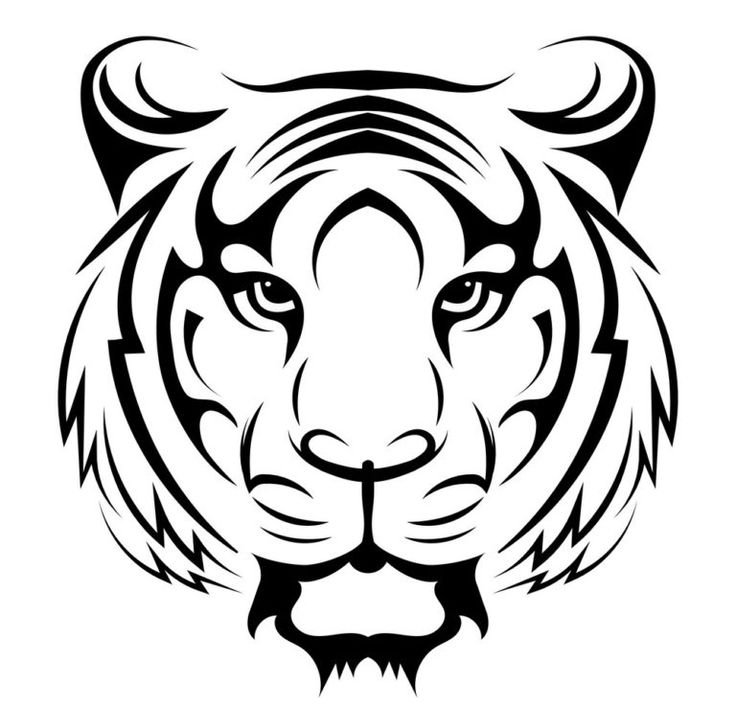 Силуэт морды тигра