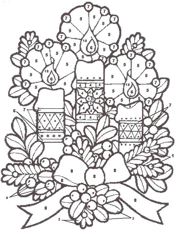 Новогодние эскизы для витражей