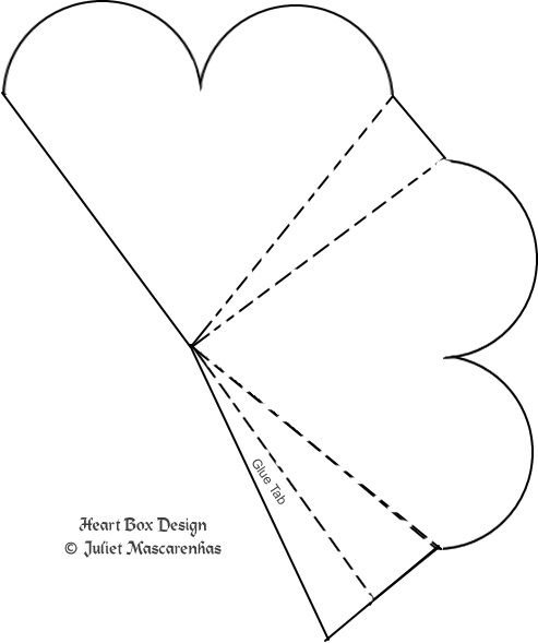 Объемное сердечко из бумаги схема