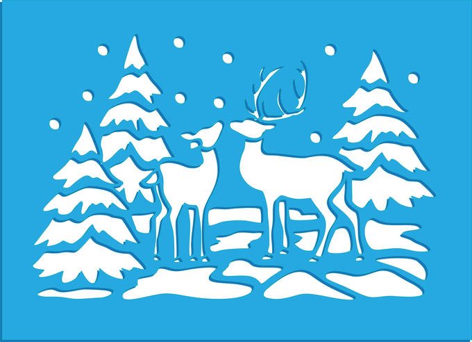 Зимние трафареты