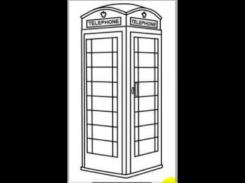 Английская телефонная будка контур