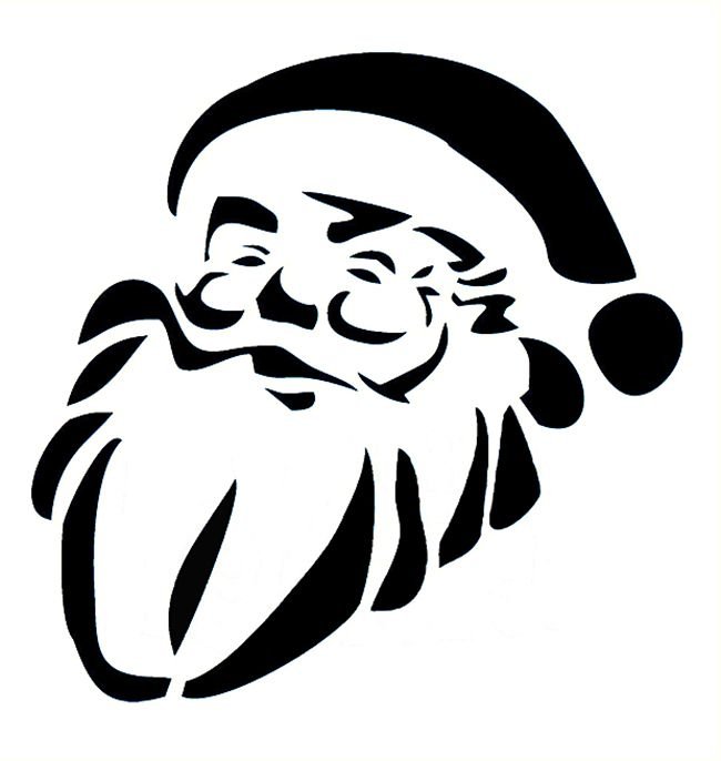 Трафарет Деда Мороза для вырезания