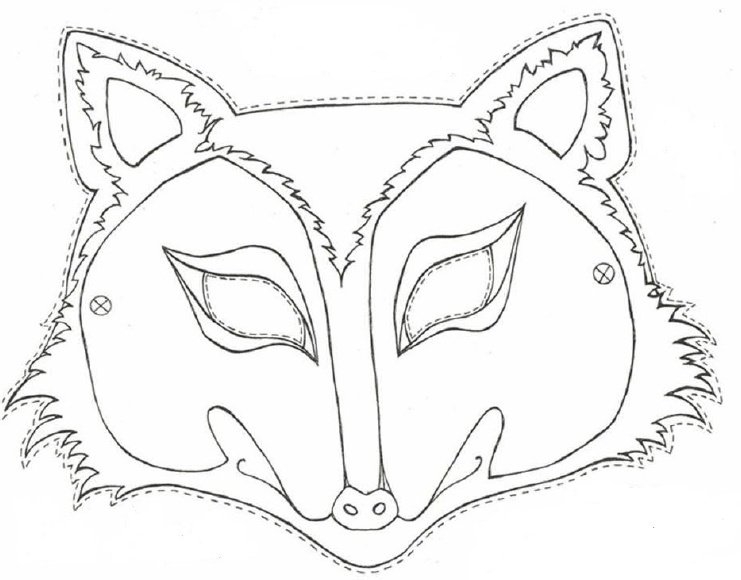 Маска лисы шаблон