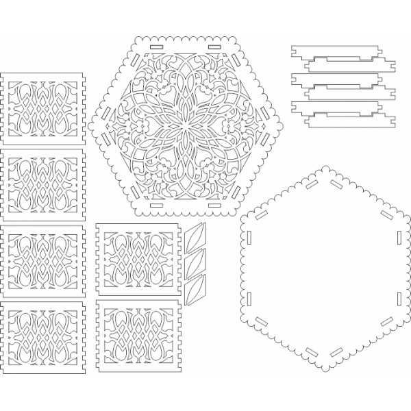 Японская шкатулка с секретом чертеж