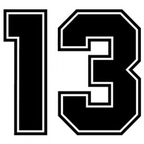 Цифра 13 трафарет