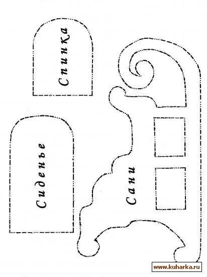 Схема сани Деда Мороза из картона