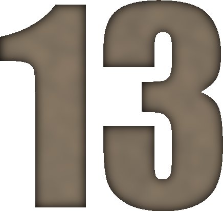 Цифра 13 трафарет