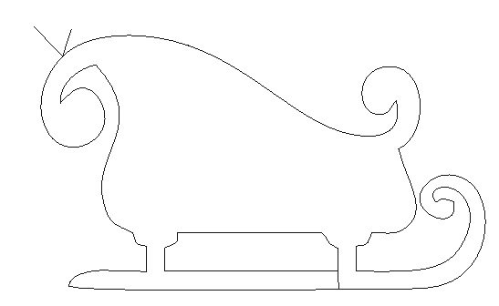 Сани Деда Мороза трафарет