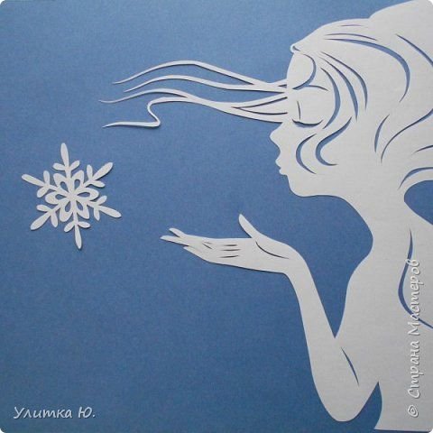 Девочка зимняя вытынанка