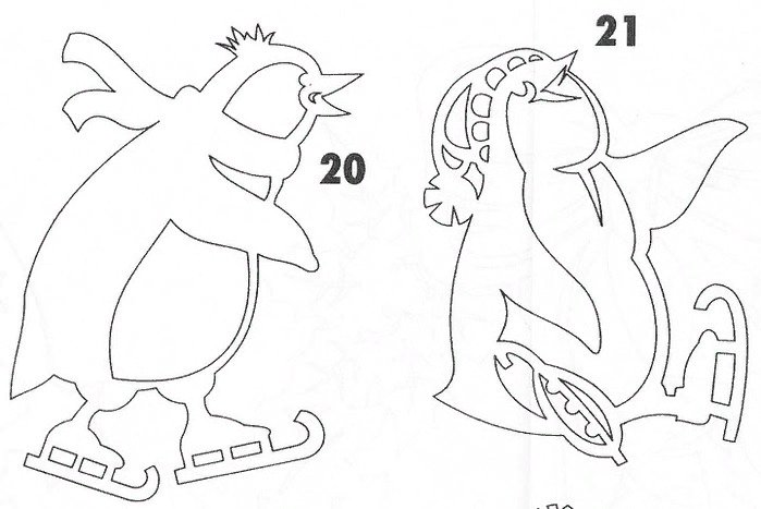 Вытынанки пингвины