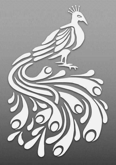Трафарет павлина на стену