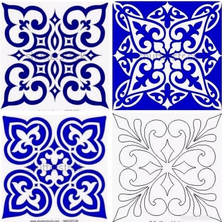 Марокканские орнаменты трафареты 15х15
