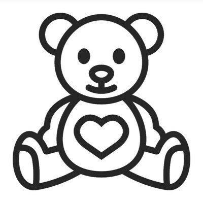 Мишка игрушка силуэт