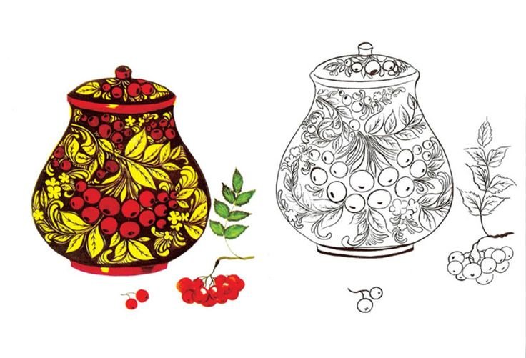 Раскраска "Хохломская роспись"