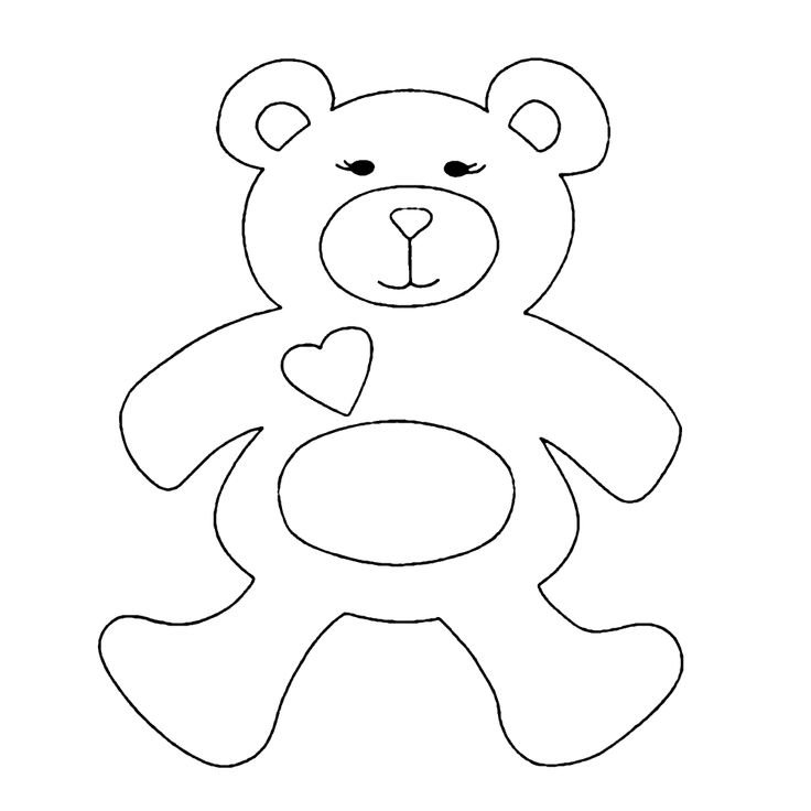 Трафарет медведя для аппликации